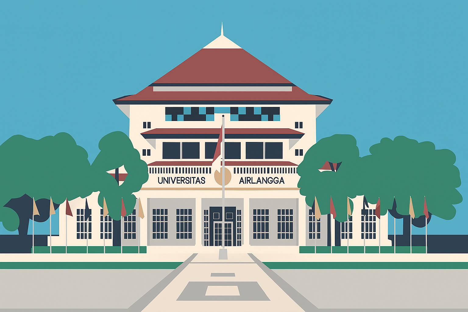 Ilustrasi Gedung Rektorat Universitas Airlangga